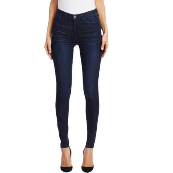 L'AGENCE Dark Wash Blue Marguerite Skinny High Rise Jeans Size 24 - Picture 6 of 6